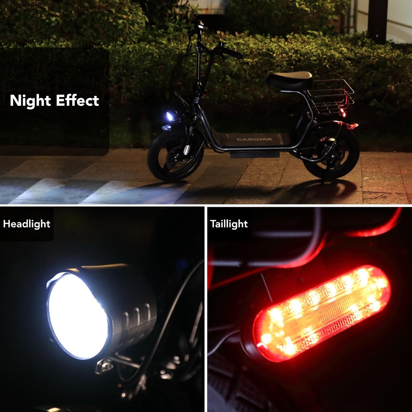 Peak 1200W Foldable Electric Scooter with Seat, 14" Fat Tire Adult Scooter, 500Wh Battery up to 30 Miles & 20MPH, Commuting with Basket & Shock Absorbing