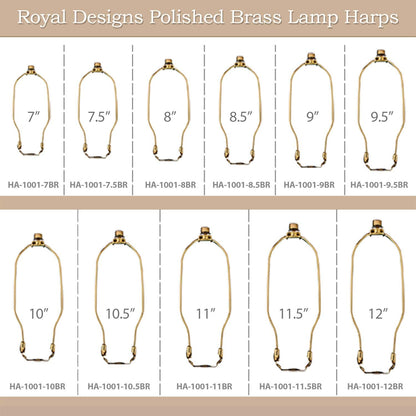 Heavy Duty Harp for Lamp Shade Holder, 7 Inch, Polished Brown Base