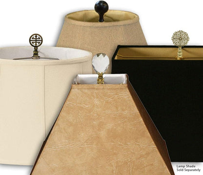 Heavy Duty Harp for Lamp Shade Holder, 7 Inch, Polished Brown Base