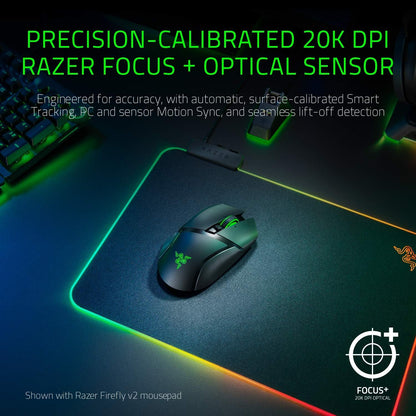 Basilisk Ultimate Wireless Gaming Mouse: 20K DPI Optical Sensor - 11 Programmable Buttons - 100Hr Battery - Classic Black