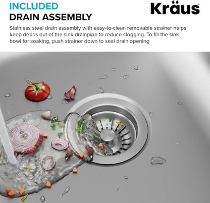 Premier 32-Inch Undermount 50/50 Double Bowl 18-Gauge Stainless Steel Kitchen Sink with Strainers (X2), KBU22