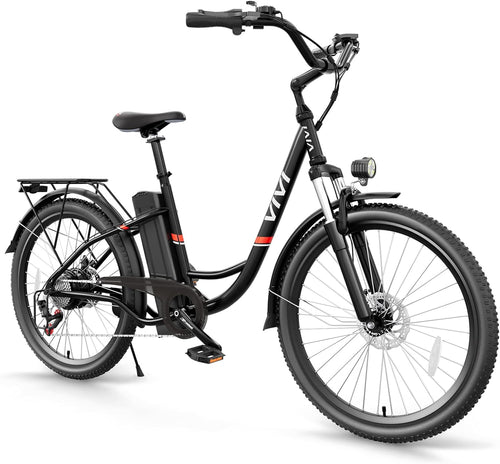 Electric Bike, 26" Electric Cruiser Bike 500W Ebike 20MPH Electric Bike for Adults, 48V Removable Battery, Professional 7 Speed E-Bike, Electric City Commuter Bicycle