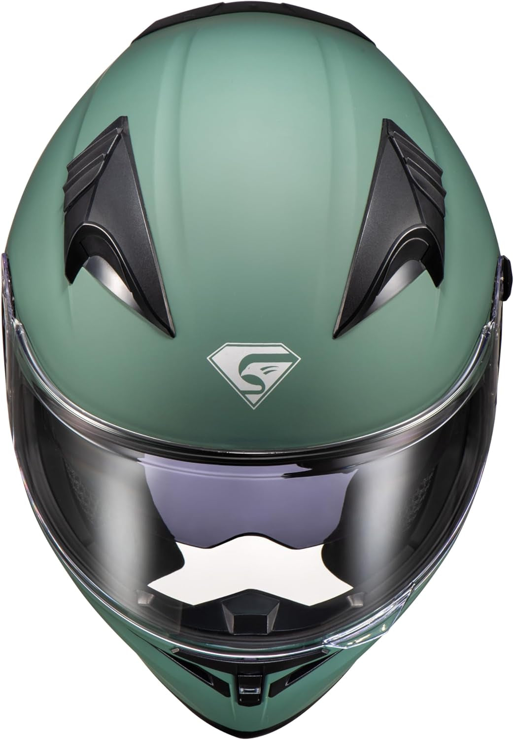 Full Face Motorcycle Helmet with Internal Tinted Visor & DOT Approved for Moped ATV Cruiser Scooter (Alpine Matt Green, Medium)