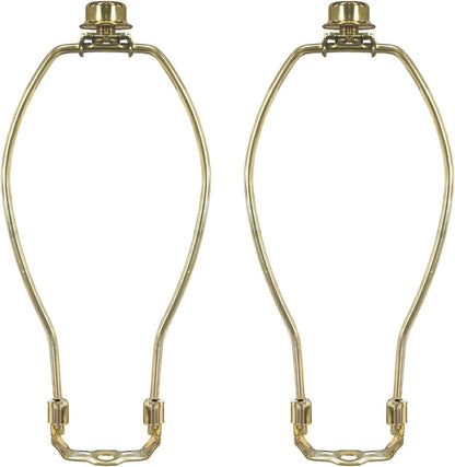 Heavy Duty Harp for Lamp Shade Holder, 7 Inch, Polished Brown Base