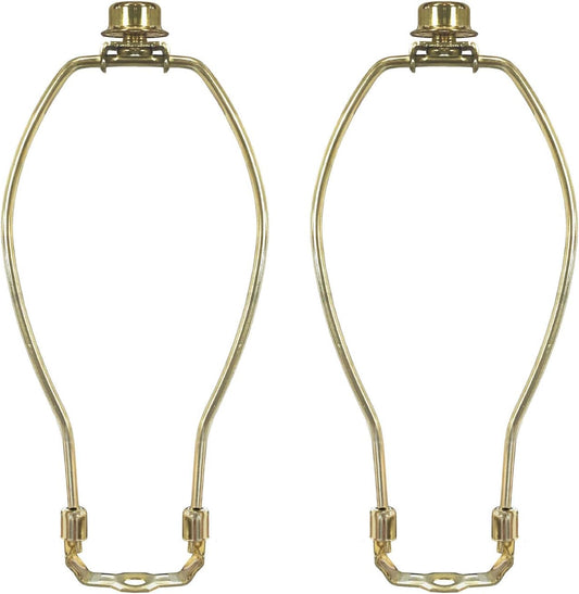 Heavy Duty Harp for Lamp Shade Holder, 7 Inch, Polished Brown Base