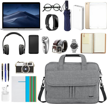 17 Inch Laptop Briefcase, Business Water Resistant Briefcase Carry on Case for for Men Women, Premium Professional Lightweight Portable Gifts Carry on Computer Bag with Strap, Grey