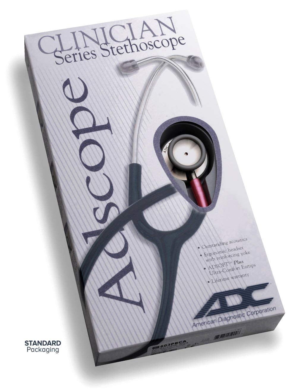ADC Adscope  618 Pediatric Clinician Stethoscope with Tunable AFD Technology, 30 Inch Length, Seafoam