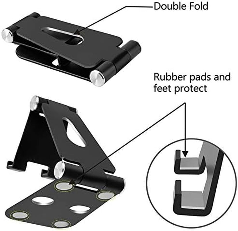 Foldable Phone Holder for Car. Universal Rose Gold Car Cell Phone Holder for Office, Bed, Table. Cute Pink Car Iphone Holder. Folding Cartop Tablet Holder Holder. Car Metal Mobile Phone Holder